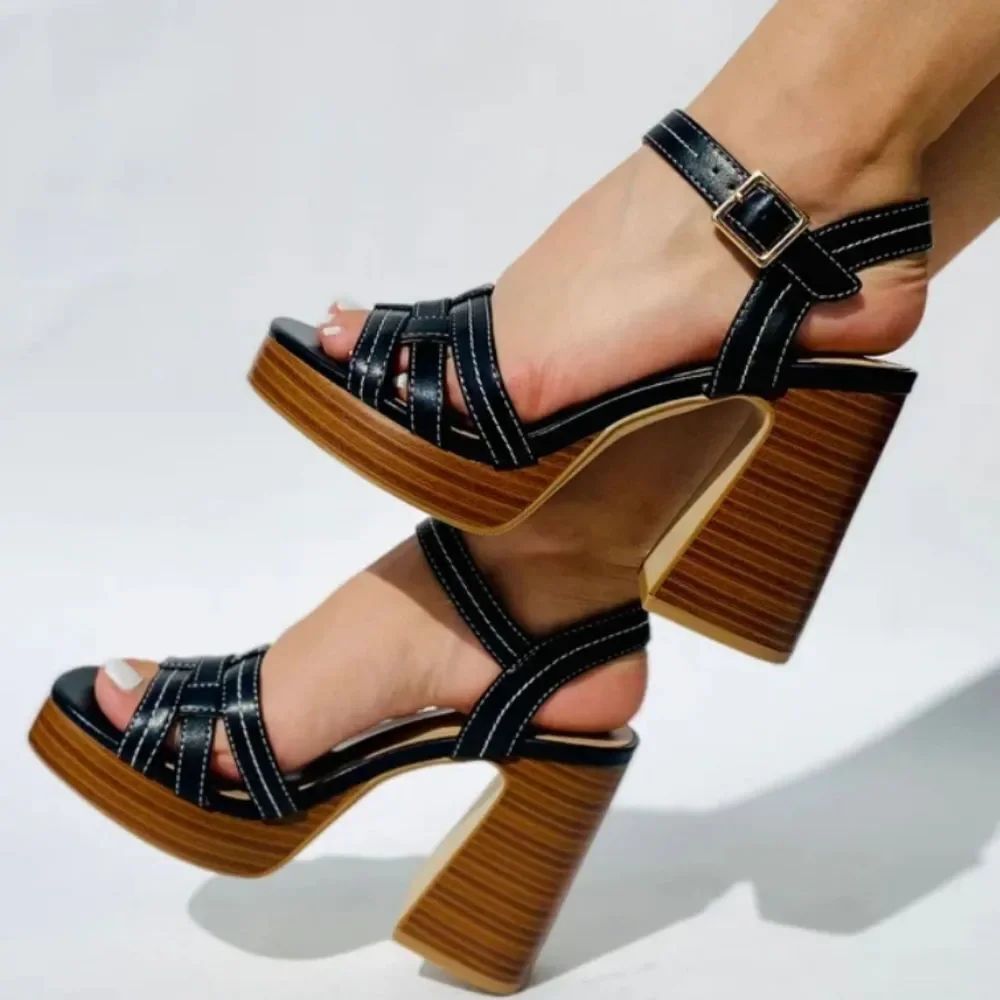 BRAND NEW SODA BLOCK HEEL WOMEN OPEN TOE